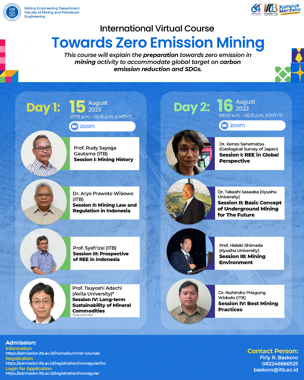 International Virtual Courses Towards Zero Emissions Mining FTTM